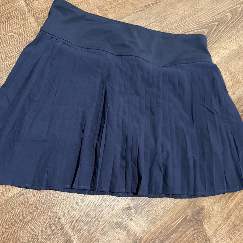 New Fabletics Skort L Womens Blue Hot Shot Pleated Lined Mini Athletic